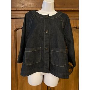 Ann Klein NWT Blue Jean Jacket 3/4 Sleeves Size Large
